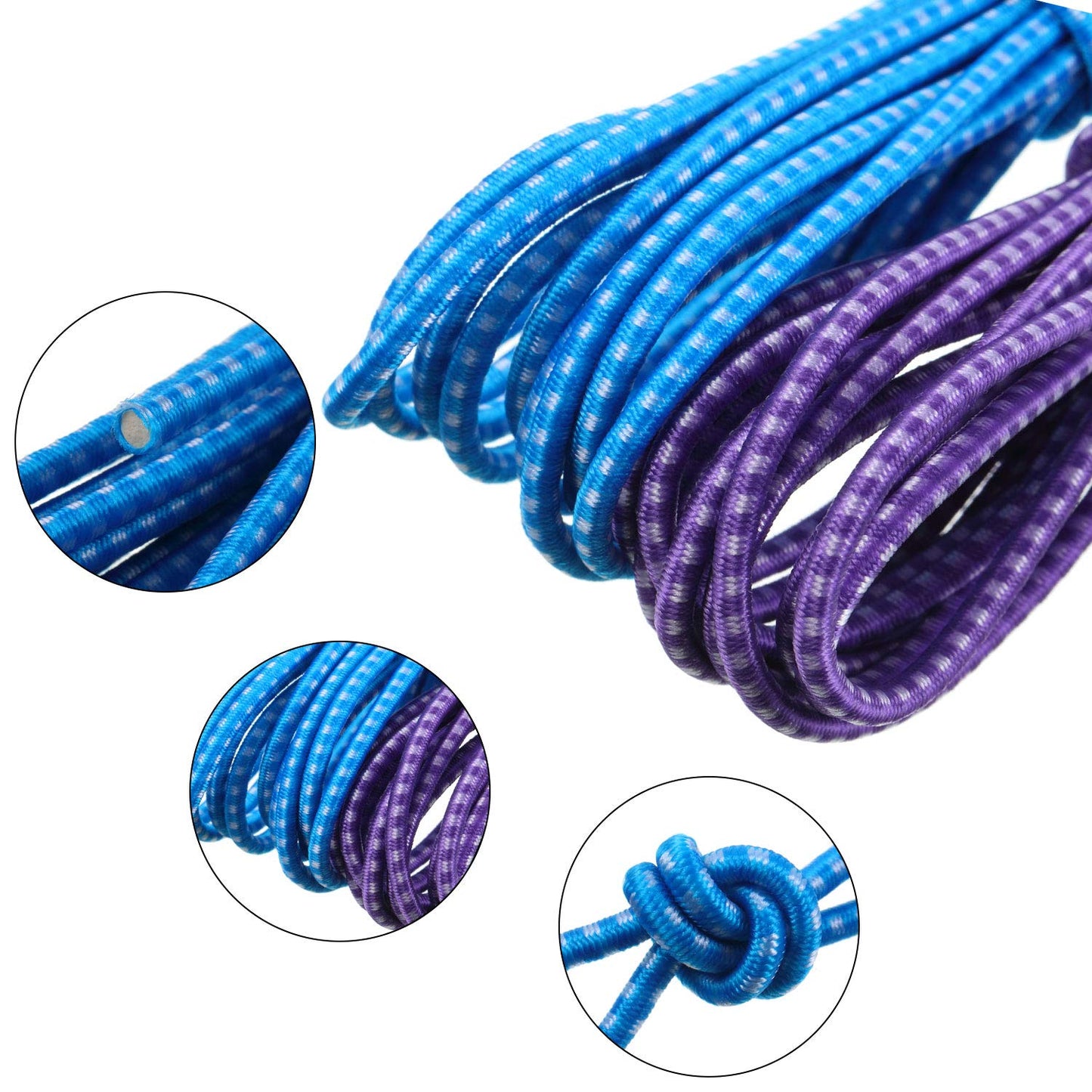 Gejoy 6 Pieces Chinese Jump Rope 157 Inches Stretch Skip Adjustable Chinese Elastic Rope Fitness Jump Game for Outdoor Exercise(