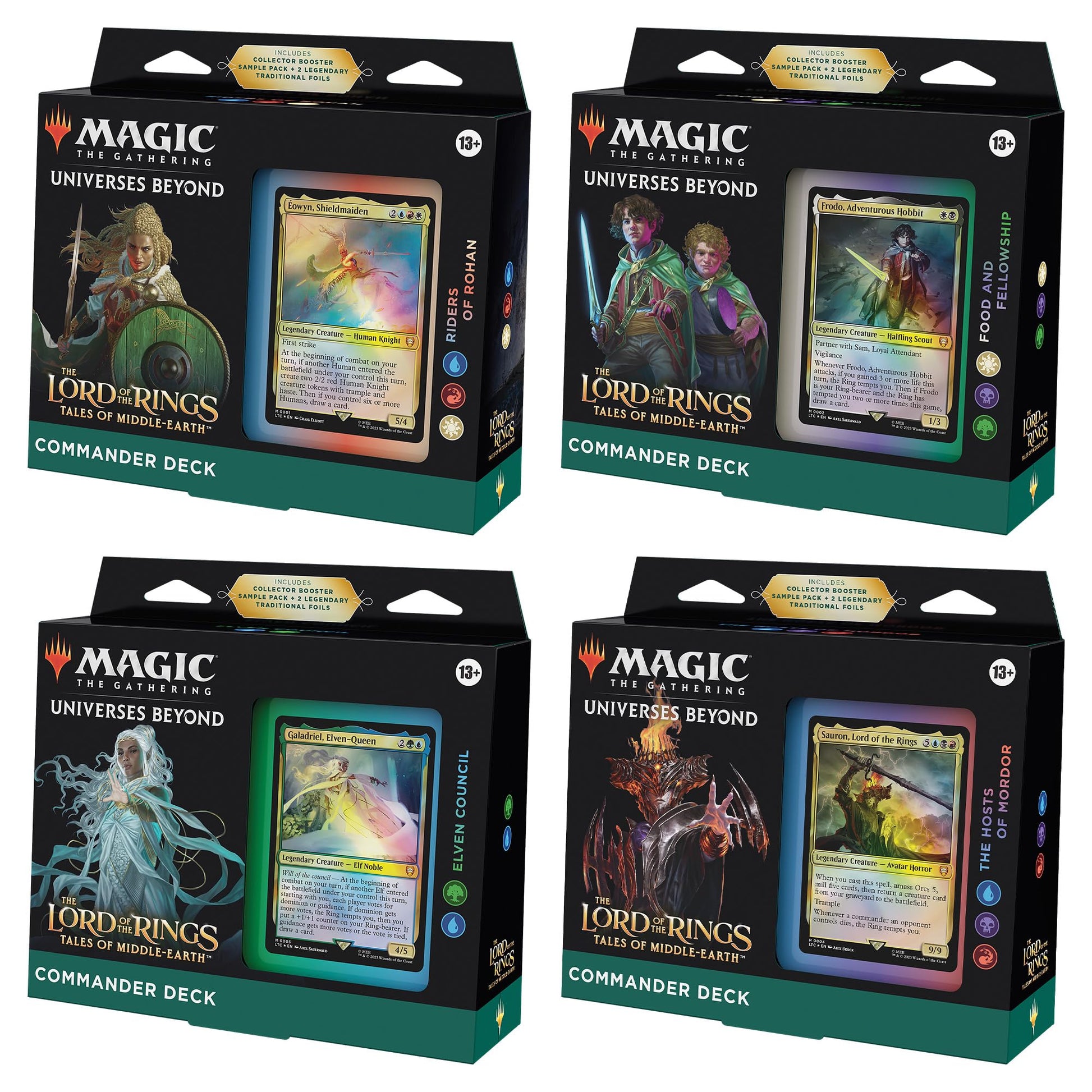 Magic: The Gathering The Lord Of The Rings: Tales Of Middle-Earth Commander Deck Bundle - Includes Pack Of 4 Decks -Like New