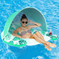 COOLCOOLDEE Pool Float with Canopy  Cup Holder - XL Pool Chair Lounge Float with Adjustable Sun Shade Cover  Drink Holder  Ergonomic Headrest Inflatable Pool Float for mature-themeds(Green)