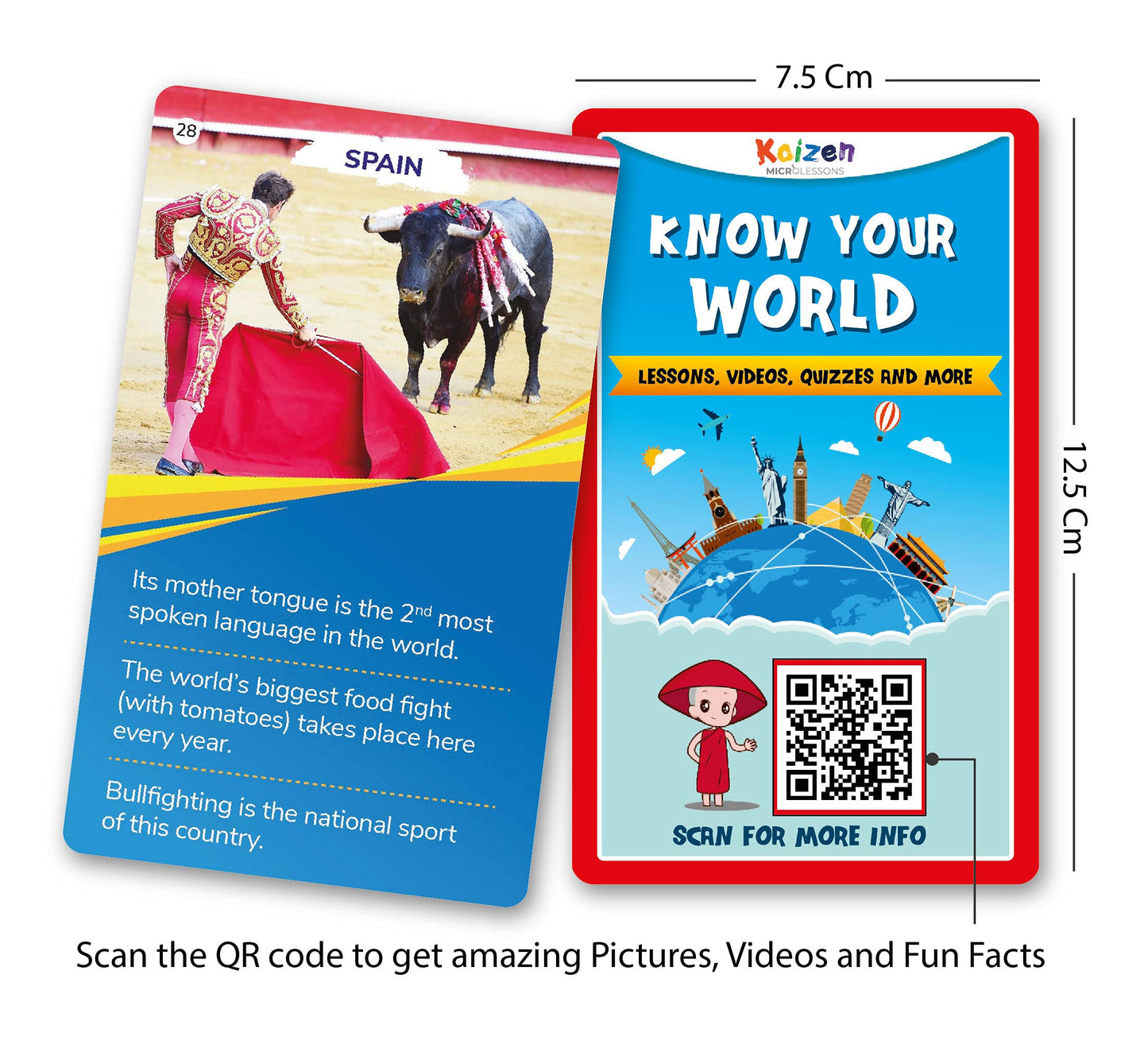 Kaizen Microlessons Smart Cards To Enhance General Awareness For Age 6-15, Learn While Playing, General Knowledge For Kids, (Com