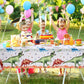 Tatuo 3 Pcs Watercolor Dinosaur Tablecloth 54 x 108 Inch Dinosaur Birthday Party Plastic Table Cover Decoration Disposable Water