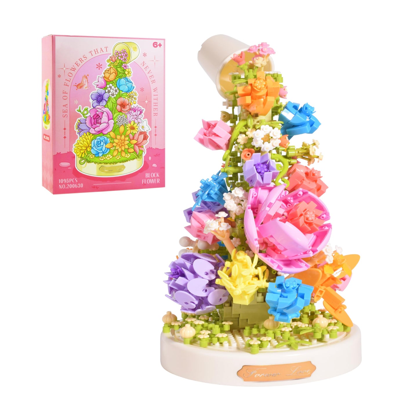 LUKHANG Sea of Flowers That Never Wither Building Block Set Micro Blocks Building Toys Building Blocks mature-themeds Sets for mature-themed is Suitable As A Gift for Children  Family  Lovers  Friends