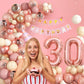 30Th Birthday Decorations For Women,Rose Gold 30Th Birthday Balloon Arch Garland Kit With Happy 30Th Birthday Number 30 Foil Bal