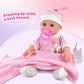 12'' Baby Doll For Toddlers 1-3, Baby Doll Set With Accessories Includes Pink Clothes, Pacifier, Feeding Bottle, Blanket, First