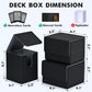 Zlca Card Deck Box For Trading Cards, Mtg Yugioh Deck Case Holds 100+ Single Sleeved Cards, Pu Leather Magnetic Card Storage Box Fits For Tcg Ccg Magic Game Cards (Black& Green)