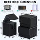 Zlca Card Deck Box For Trading Cards, Mtg Yugioh Deck Case Holds 100+ Single Sleeved Cards, Pu Leather Magnetic Card Storage Box Fits For Tcg Ccg Magic Game Cards (Black)