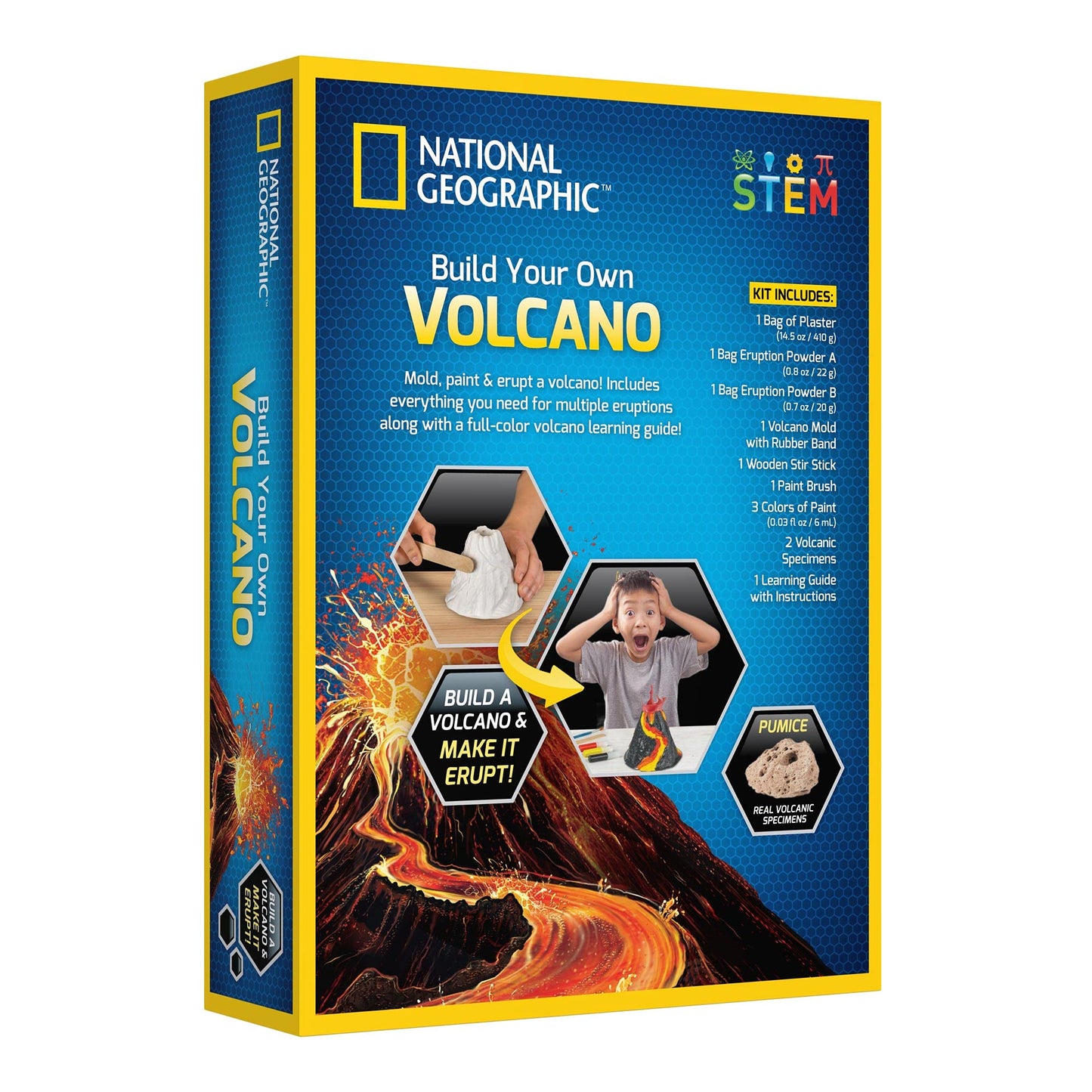 National Geographic Make Your Own Volcano Kit for Kids - Childrens Science Experiments with Authentic Volcanic Rocks | STEM Toys
