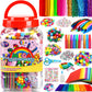 FUNZBO Arts and Crafts Supplies for Kids -Kids Craft Kit with Pipe Cleaners, Popsicle Sticks, Pompoms & Stickers, All in One Hom