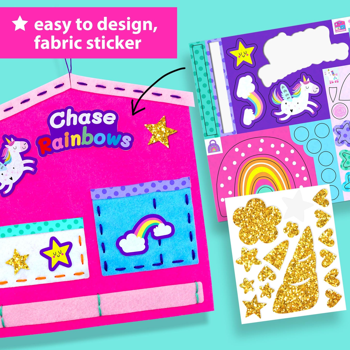 KRAFUN My First Unicorn Kids Sewing Kit - 5 Plush Projects, Beginner Arts & Crafts, Includes Felt & Instructions, Model 89767