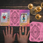 Smoostart Pink Tarot Cards For Beginners With Meanings On Them, Surface Laser Cards Holographic Tarot With Guide Book, Tarot Cards Deck With Keywords