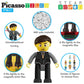 Picasso Toys Magnetic Action Figures 8 Piece Family Character For Construction Building Block Tiles Toddler Toy Set Magnet Expan