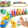 Train Set for Toddlers 2-4  Toddler Toys for 1 2 3 Year Old Boy Girl  Electric Train Set with Music  Light  Tracks  8 Animals & 8 Barns  Learning Toy for 1 2 3 Year Old  Birthday Gift for Boy Girl