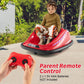 Olakids Bumper Car For Toddlers, 12V Kids Electric Ride On Toy With Remote Control, Battery Powered Vehicle Racer For Baby, 360 Degree Spin Rotation, Colorful Flashing Led Lights, Music (Red)