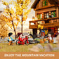FUNWHOLE Mountain-Cabin Lighting Building Set - 2255 Pcs LED Light, Brown, Model F9035 for Adults and Teens