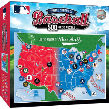 MLB League Map Puzzle - 500-Piece Sports Puzzle for Adults - Officially Licensed MLB Product