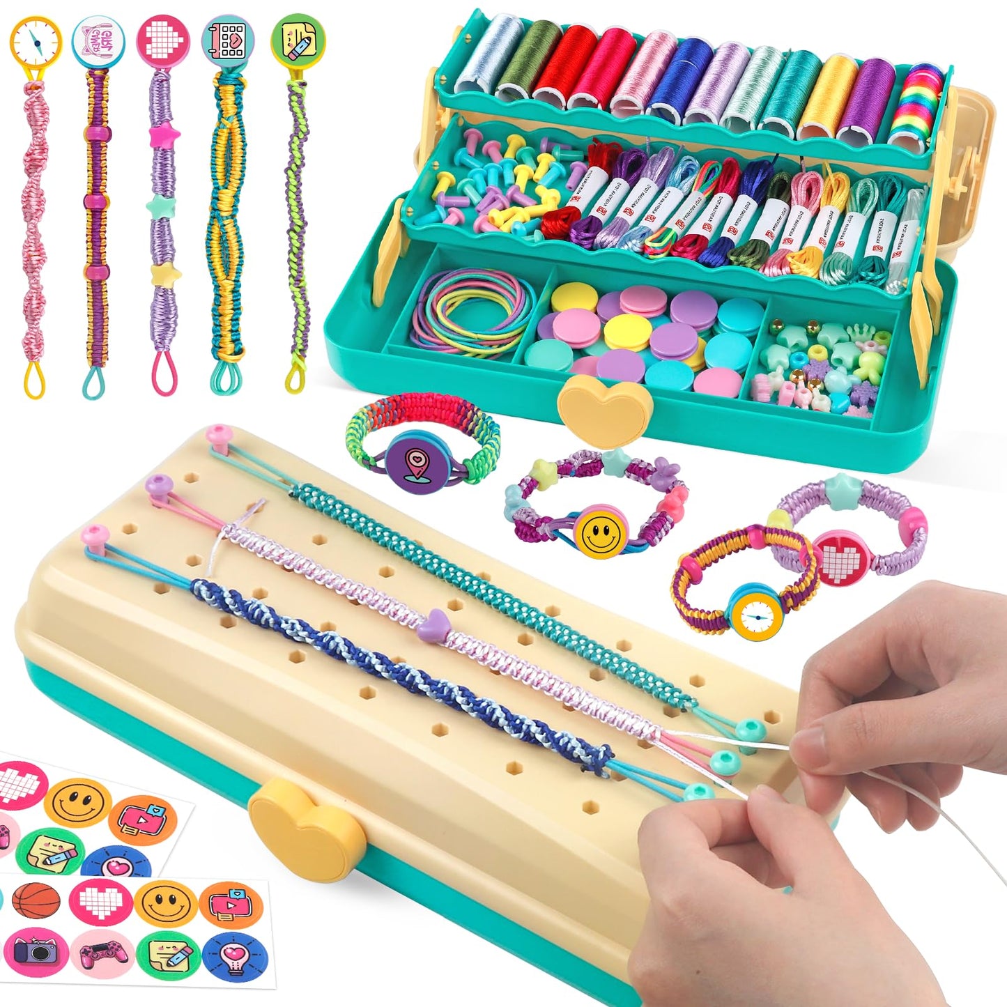 Hewaurorion Friendship Bracelet Making Kit Toys, Arts and Crafts String Maker Tool for Kids Ages 8-12, Bracelet DIY Christmas Bi