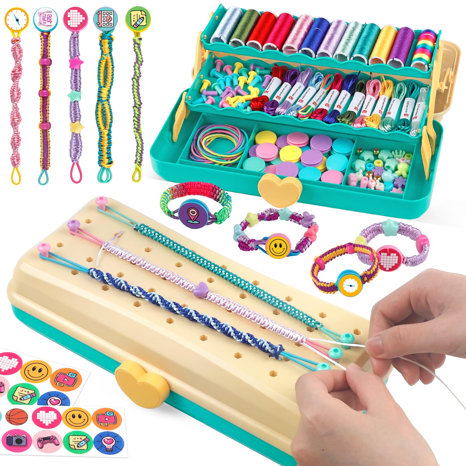 Hewaurorion Friendship Bracelet Making Kit Toys, Arts and Crafts String Maker Tool for Kids Ages 8-12, Bracelet DIY Christmas Bi