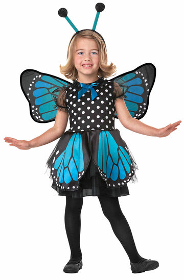Seasons Beautiful Butterfly Pretend Play Costume, Blue, Toddler 2T-4T