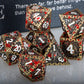 ARUOHHA Metal Blood D&D Dice Bronze Dragon Design DND Dice with Gift Box, D + D Large Polyhedral Dice for Dungeons and Dragons R