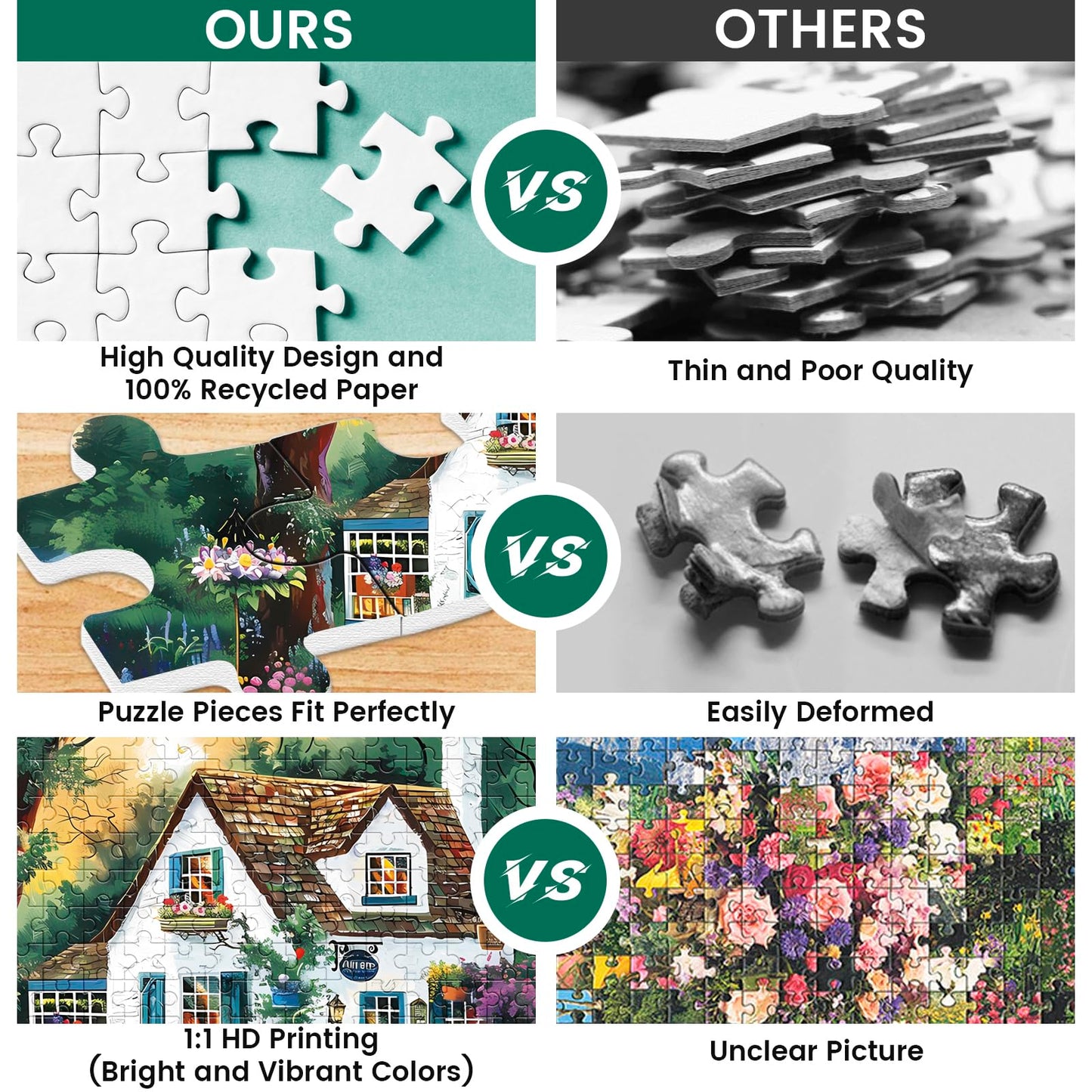 500 Pieces Jigsaw Puzzles For Adults-Garden Patio Puzzle For Adults Children Elderly-Recycled Paper Puzzle 500 Pieces-Glossy, St