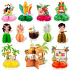 12Pcs Hawaiian Luau Party Table Decorations - Double Sided Aloha Flamingo Honeycomb Centerpieces Table Decorations For Hawaiian Tiki Birthday Wedding Pool Party Supplies