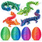 4Pcs 3D Printed Dragon Eggs With Dragon Inside, Mini Mystery Dragon Egg Articulated Crystal Dragon Fidget Toy, Surprise 3D Print