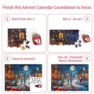 Christmas Puzzles 1000 Pieces, Christmas Eve Christmas Puzzle, Snowy Night Christmas Puzzles, Christmas Puzzles For Adults 1000
