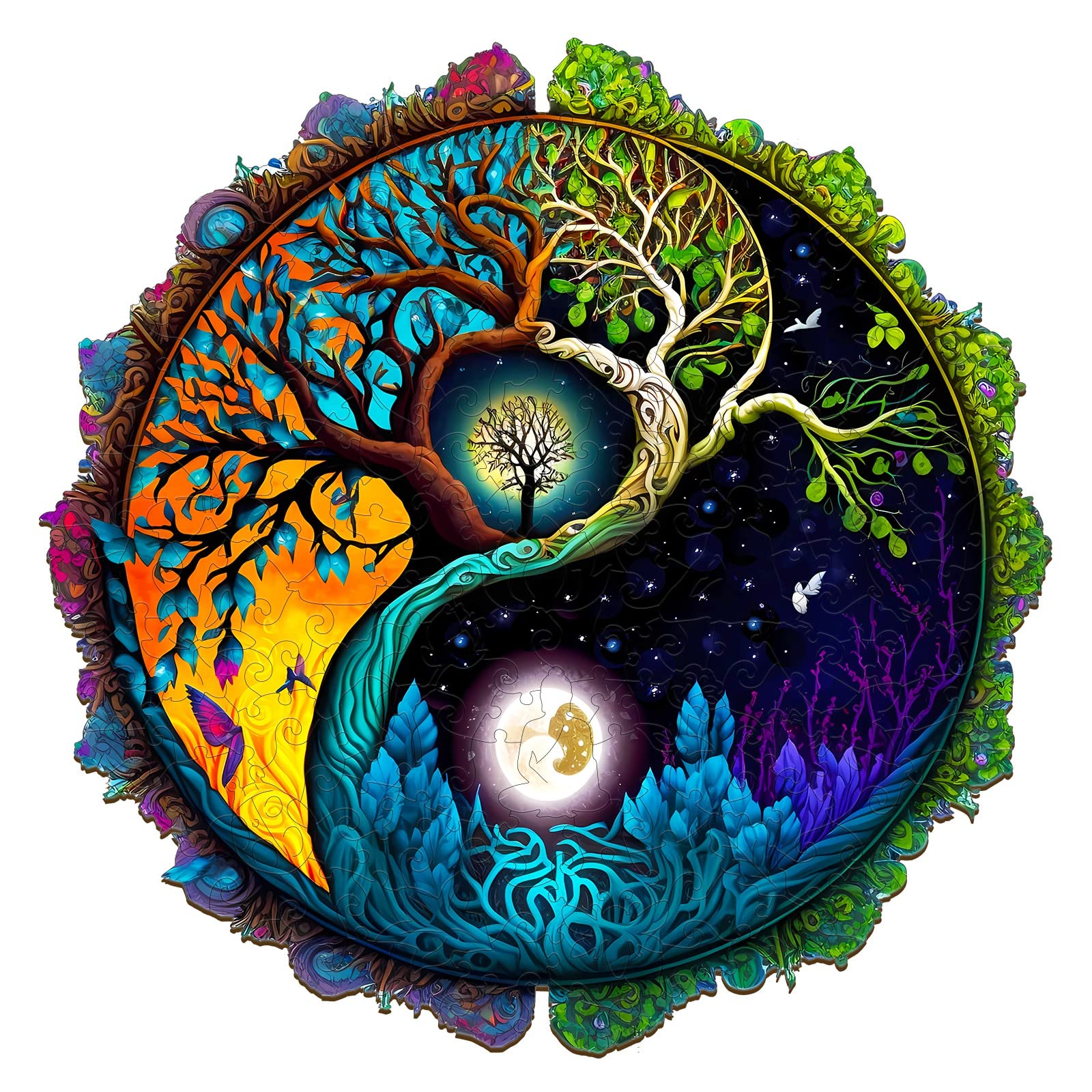 Kaayee Wooden Jigsaw Puzzles-Wooden Puzzle Adult Unique Shape Advanced Yinyang Wooden Jigsaw Puzzle For Adult, Family Puzzles 20