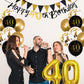 Jobkoo 40Th Birthday Decorations For Man, Black Gold 40Th Birthday Balloons Black Happy 40Th Birthday Banner 40Th Birthday Cake