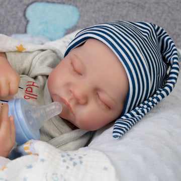 Milidool Realistic Reborn Baby Dolls Boy-17 Inch Full Body Silicone Reborn Baby Lifelike Newborn Baby Dolls Real Life Baby Dolls With Gift Box For Kids Age 3+