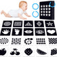 50PCS High Contrast Baby Flashcards  100 Pages Black & White Visual Stimulus Flash Cards  Brain Development Cards Set Montessori Sensory Toys for Infants Newborn Boy Girl Baby Tummy Time (0-3 Months)