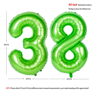 Number Balloons 40 Inch Green Birthday Party Decorations 38St Digital Jumbo Helium Foil Mylar Balloon