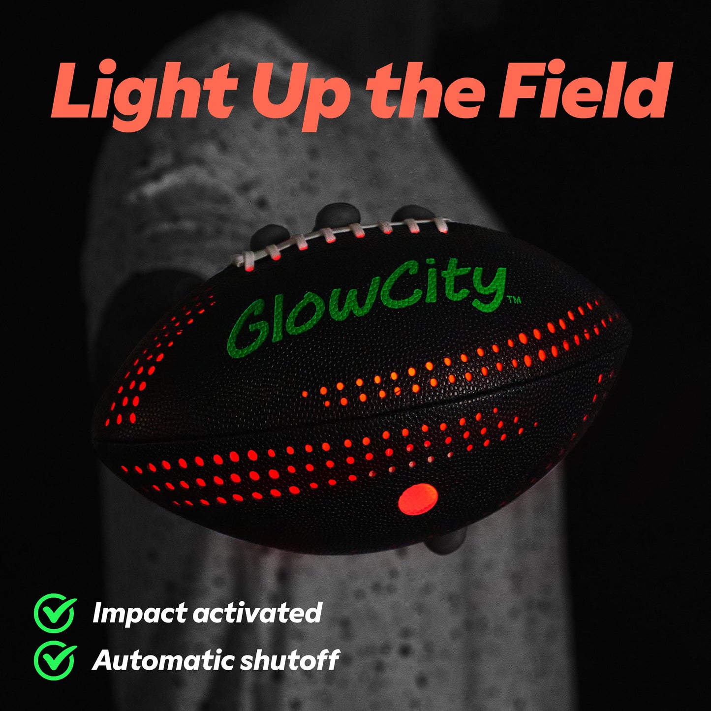 Glowcity Led Pu Football With Air Pump - Size 6 - Black