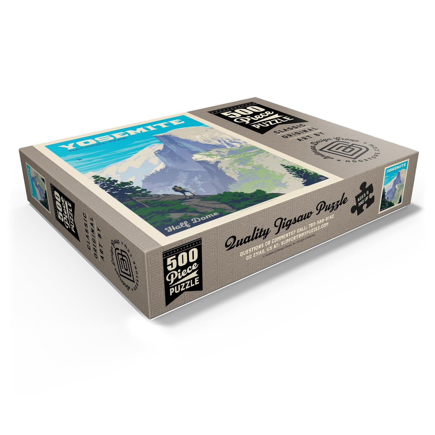 MyPuzzle Yosemite National Park: Half Dome Vista  Vintage Poster - enhanced 500 Piece Jigsaw Puzzle for mature-themeds