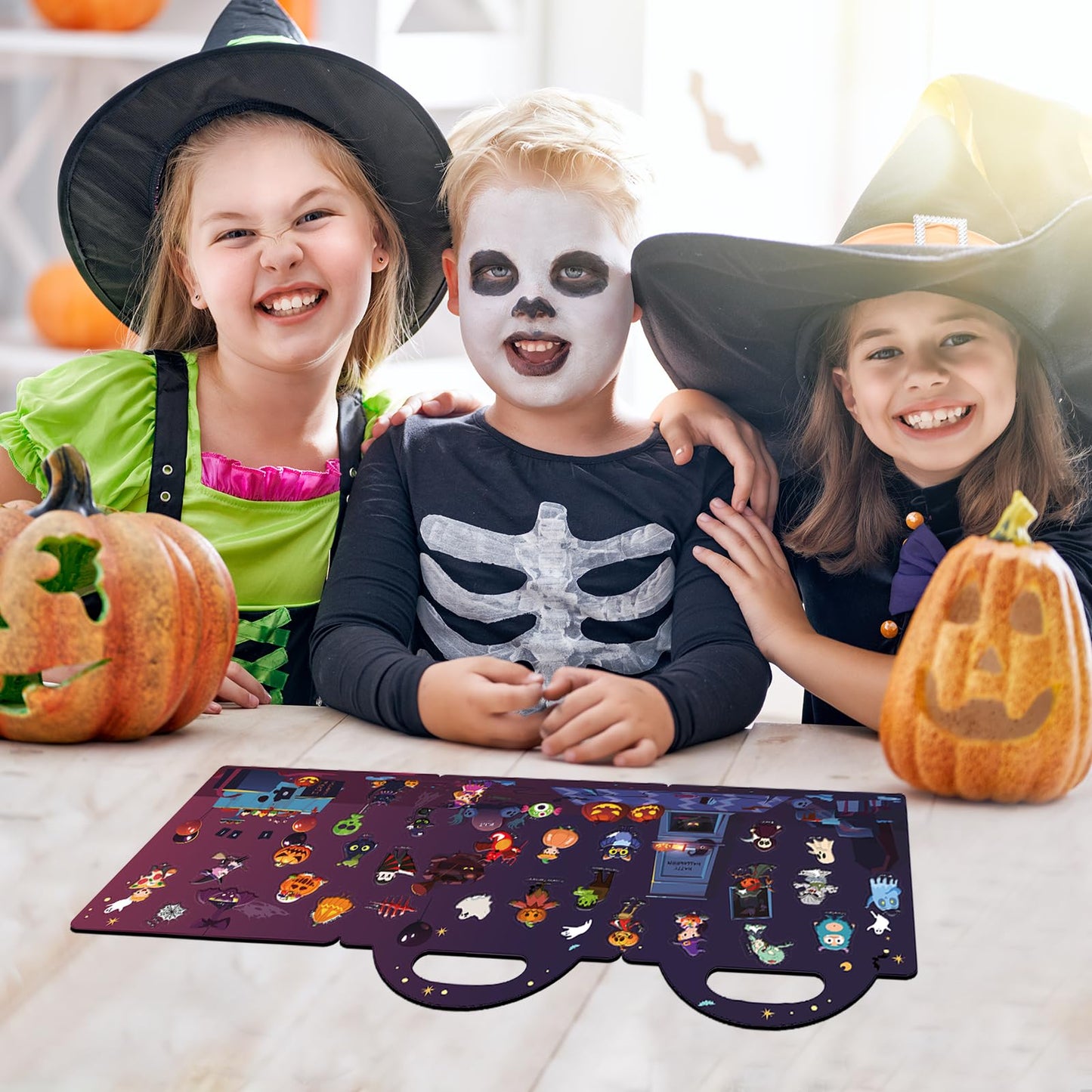 Halloween Reusable Sticker Books For Kids Activity Book Halloween Sticker Book For Toddlers Girls Boys Preschool Education Learning Travel Toys Halloween Party Favor Gift