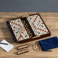 WS Game Company Scrabble Deluxe Travel Edition | Compact Wooden Game Set | Hidden Storage, Magnetic Closure | Multicolor, Model 27080