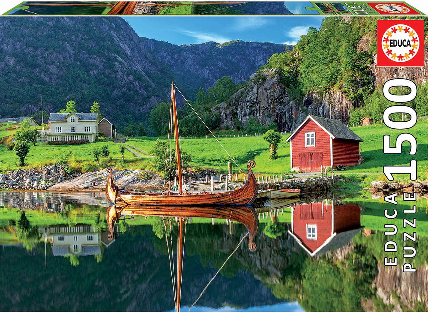 Educa - Viking Ship - 1500 Piece Jigsaw Puzzle - Puzzle Glue Included - Completed Image Measures 33.5' X 23.5' - Ages 14+ (18006)