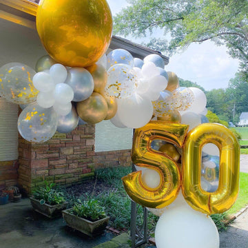 40 Inch Gold 50 Number Balloons Giant Jumbo Huge 50 Foil Mylar Helium Number Digital Balloons Gold Birthday Mylar Digital Balloo