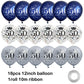 UniBirthLon 18Pcs 50th Birthday Balloons - Navy Blue & Silver Latex Decorations for Men & Women, Happy Birthday Confetti