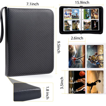 Wot I Trading Card Binder, 400 Pockets Card Binder Sleeves With Zipper, Double Sided Pockets Card Holder Carry Card Case For Bas