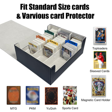 Wtvidas Mtg Card Deck Box - 2400+ Card Storage Box With 4 Supporters & 10 Colorful Dividers For Magic The Gathering Cards,Tcg De