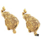 Two Moustaches Handmade Ethnic Indian Brass Elephant Pair Decor Showpiece, Standard, Golden, 2 Units