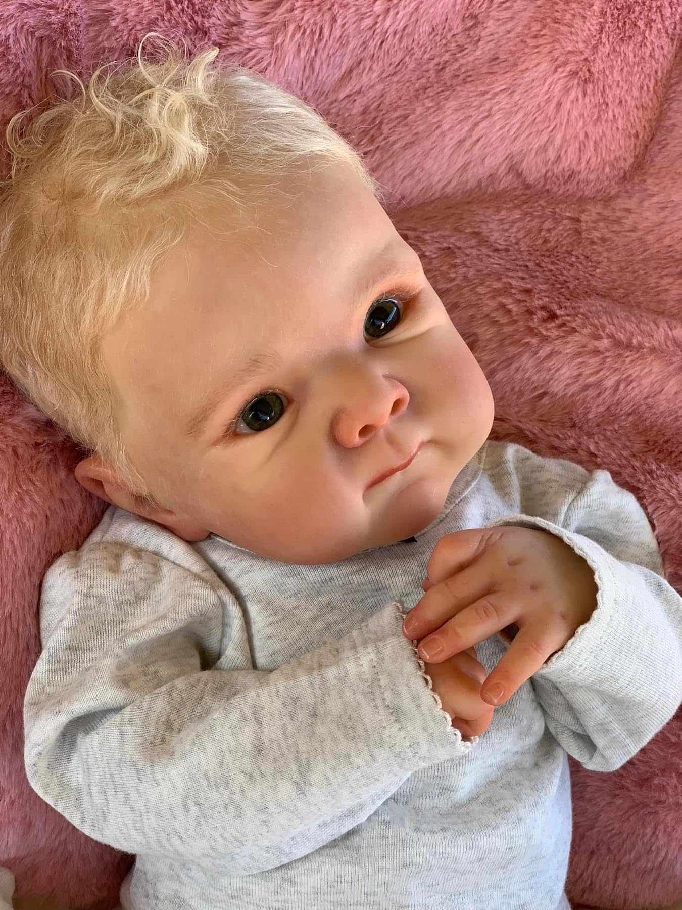 Zero Pam Realistic Reborn Baby Dolls Boy Silicone Full Body 18 inch Toddlers Newborn Baby Dolls Eyes Open with Hair Vinyl Full L