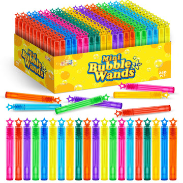 Springflower 240 Pieces Mini Bubble Wands, Party Favors Assortment Toys For Kids,Themed Birthday, Halloween, Goodie Bags, Carnival Prizes, Wedding, Bubble Maker Outdoor Gifts For Girls & Boys