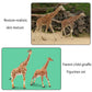EYSCOTA Giraffe Toy Figurines Set  4 PCS Plastic Giraffe Figures and Calf  Realistic Wild Animals Giraffe Cake Topper Easter Birthday Gifts Jungle Animals Decor for Kids