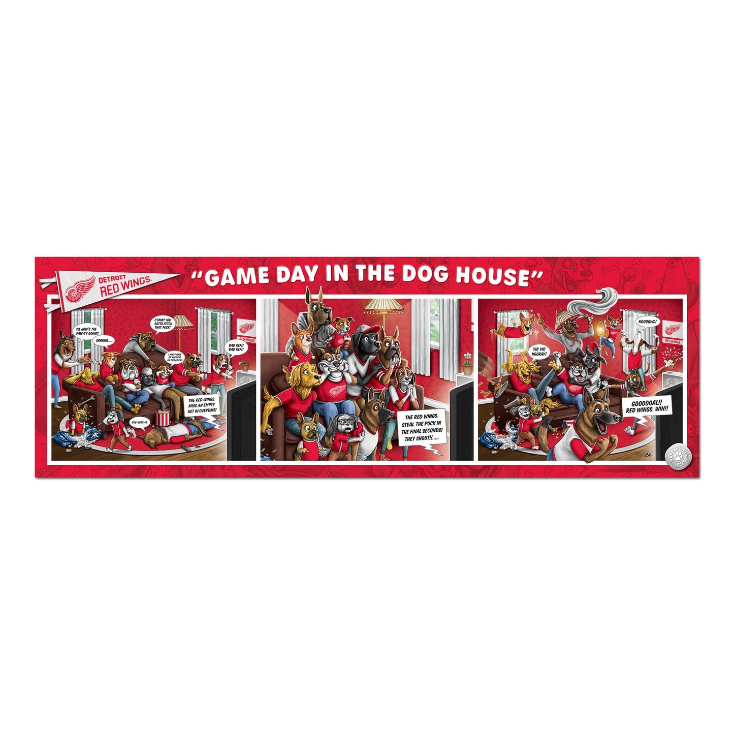 Youthefan Nhl Detroit Red Wings Game Day In The Dog House 1000Pc Puzzle