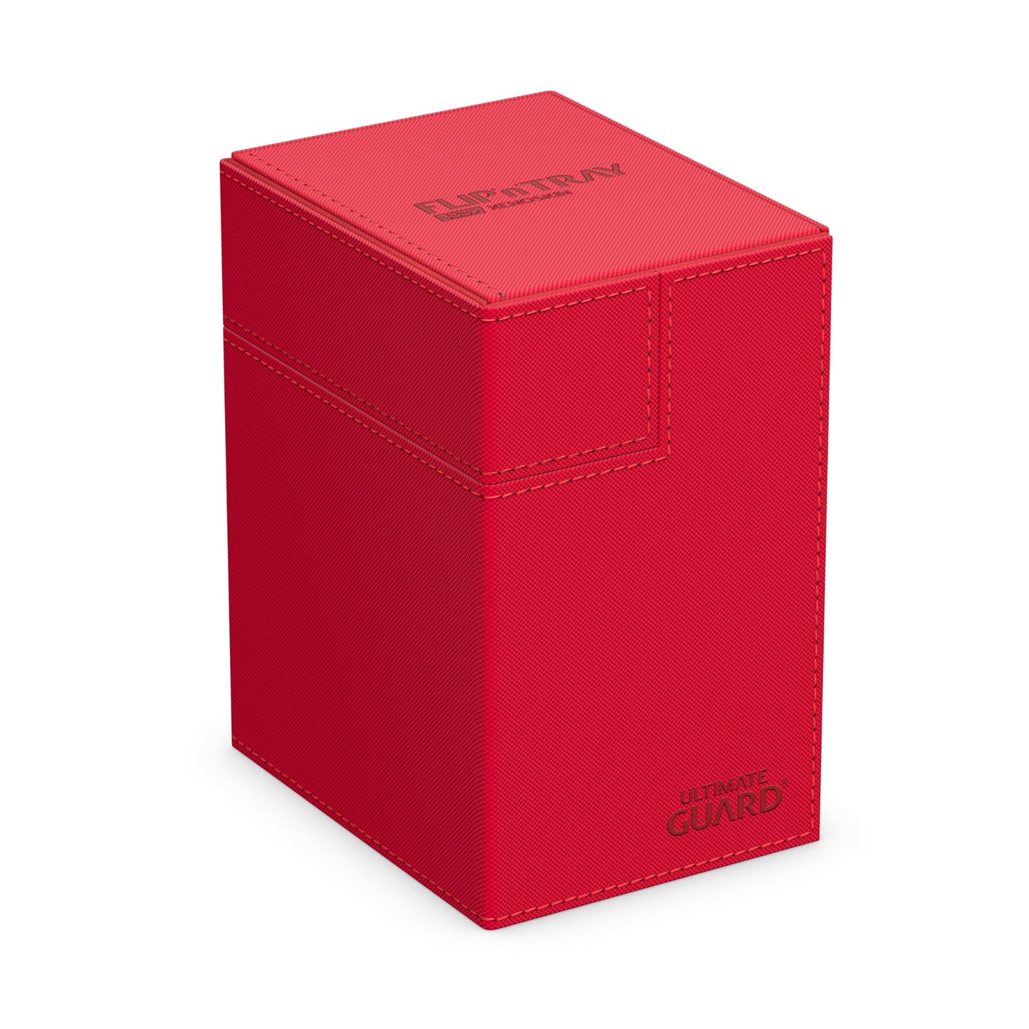 Ultimate Guard Flip'N'Tray 133+, Deck Case For 133 Double-Sleeved Tcg Cards + Dice Tray, Red, Independent Magnetic Closure & Mic