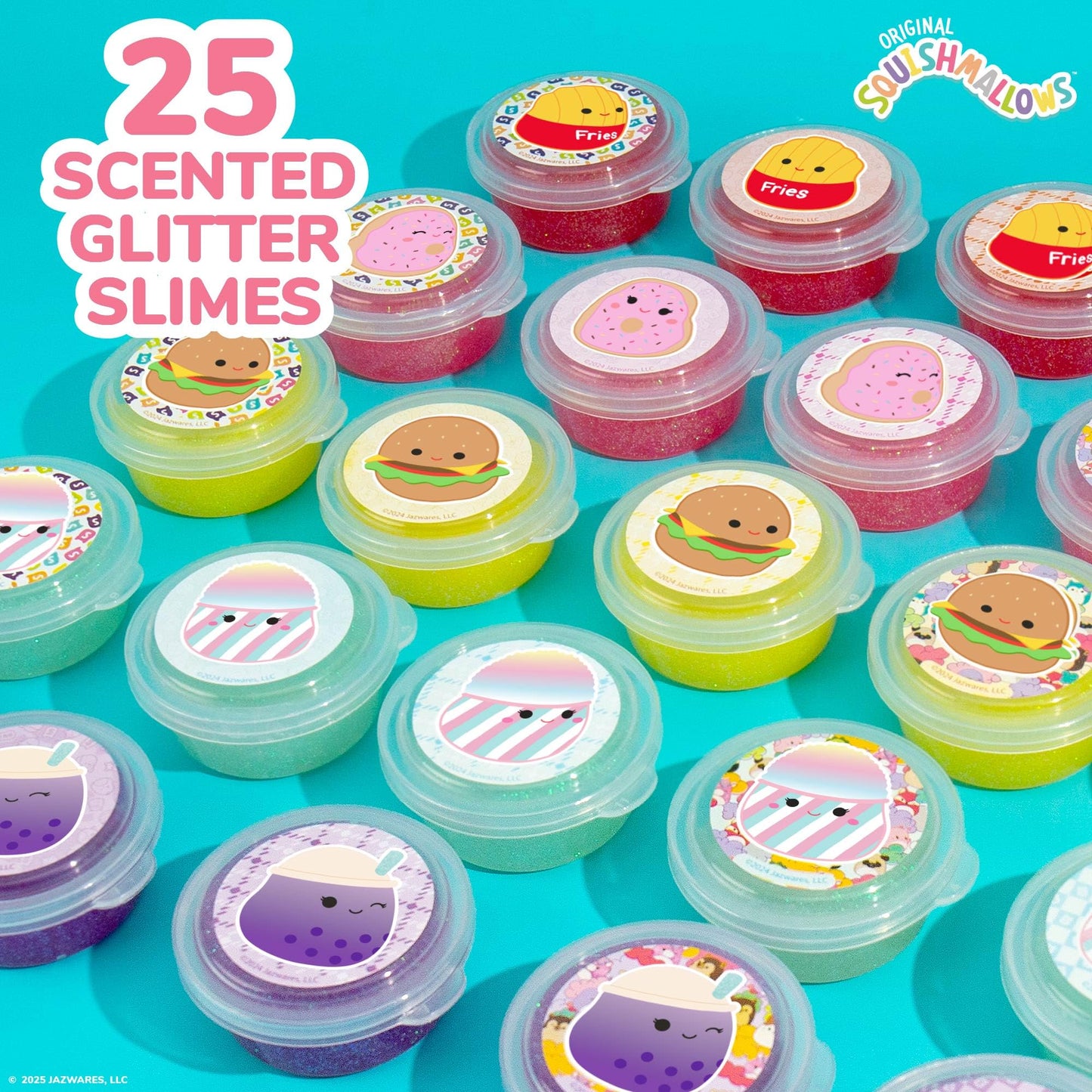 Original Squishmallows Ultimate Compounds Set, 25-Pack, Scented Glitter Slimes, Slime Party Favors For Kids, Slime Bulk, Kids Pa
