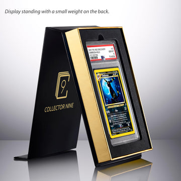 Collector Nine Psa/Cgc Display Gift Case Magnetic Flip | Graded Card Storage Slab Shipping Box Holder (Gold, Psa/Cgc 3-Pack)