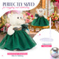 Kinnex Collections Since 1997 12'' Quince Anos Teddy Bear With Dress Embroidery Mis 15 Anos (Centerpiece) ~ B09631-33G (Emerald